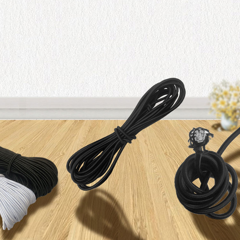 2021 New Style shock Cord (3/16 inch) Black Elastic Bungee Cord Replacement for Camping