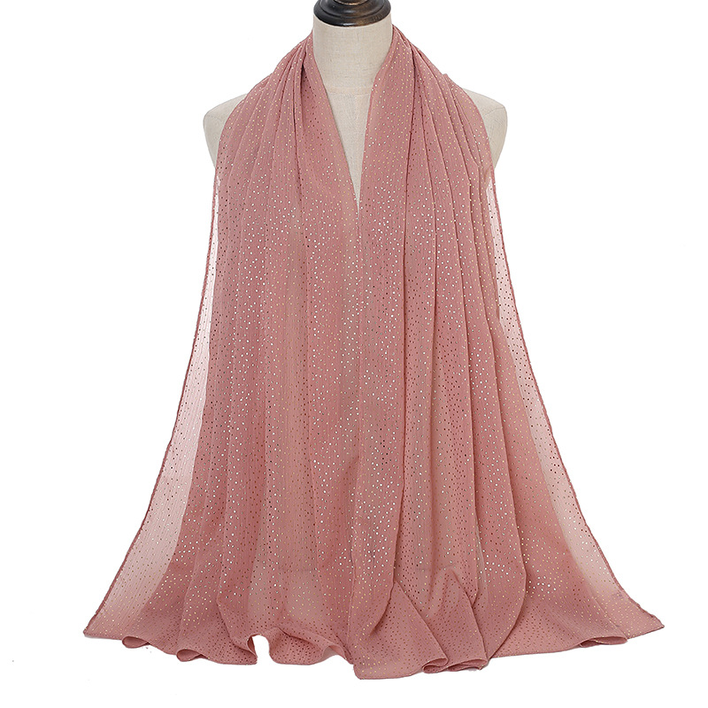 New Light Weight Printed Scarf Women Bronzing Wave point Chiffon Scarf Printed Muslim Chiffon Hijab Shawl