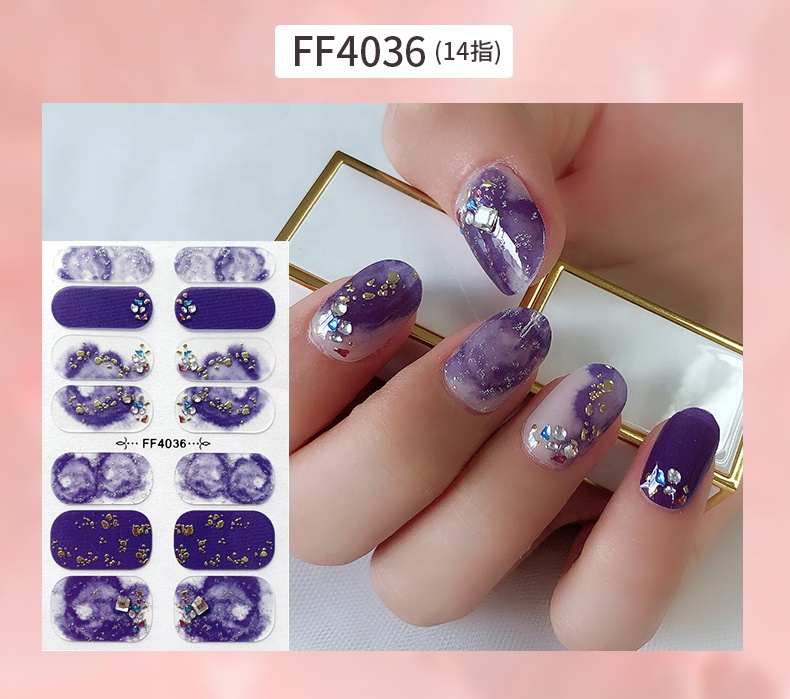 Хит продаж 3d наклейки для ногтей 2d наклейки Amazon для серии FF4021-4040