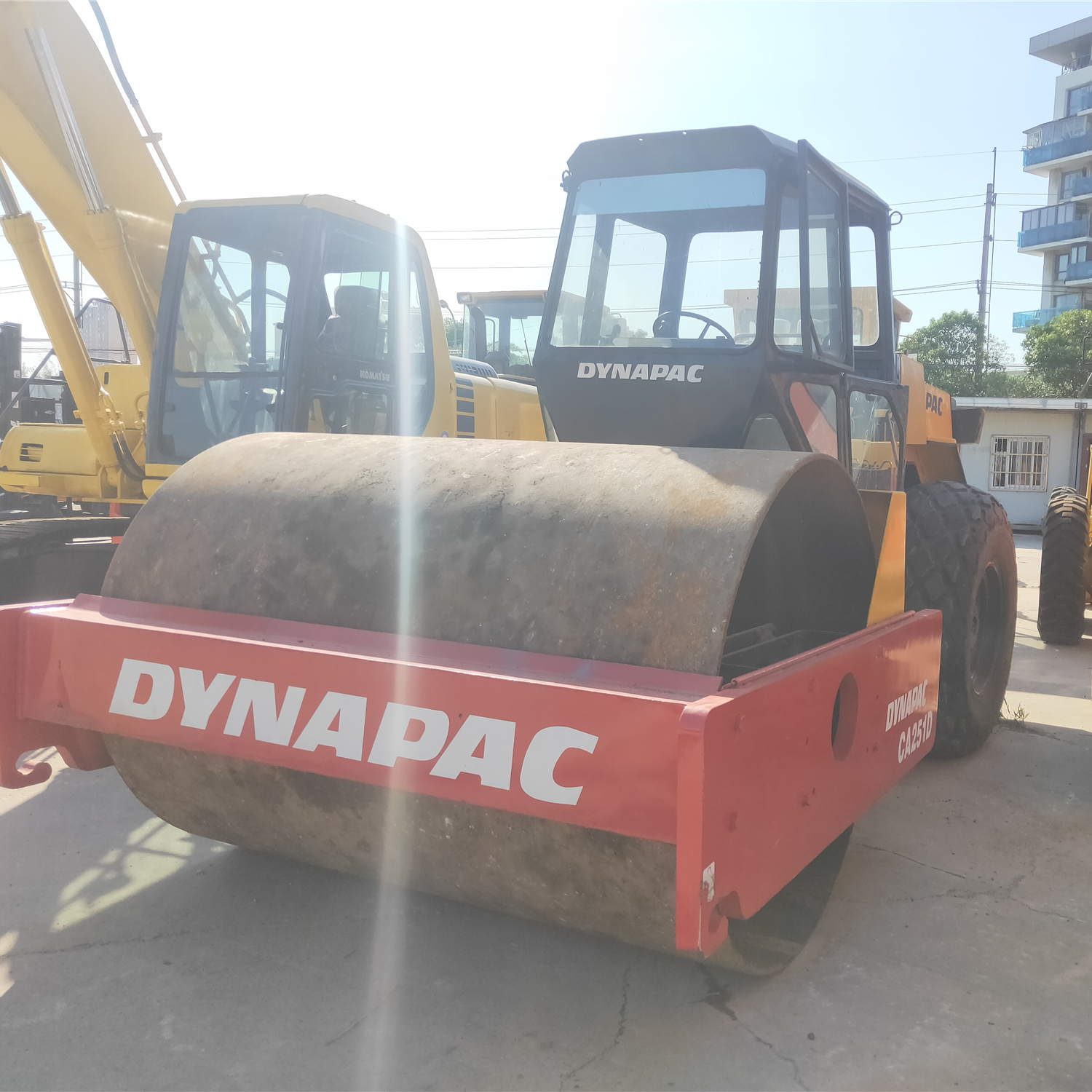 Used Dynapac CA251D Road Construction Machinery Single Drum Vibratory Road Roller Compactor Three Wheel Vibratory Smooth Roller