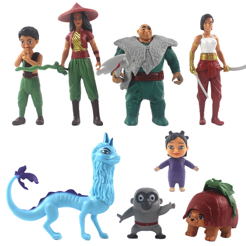 (New Arrival)Hot selling High Quality 8pcs/set PVC Raya and The Last Dragon Action Figure Toys For Gift