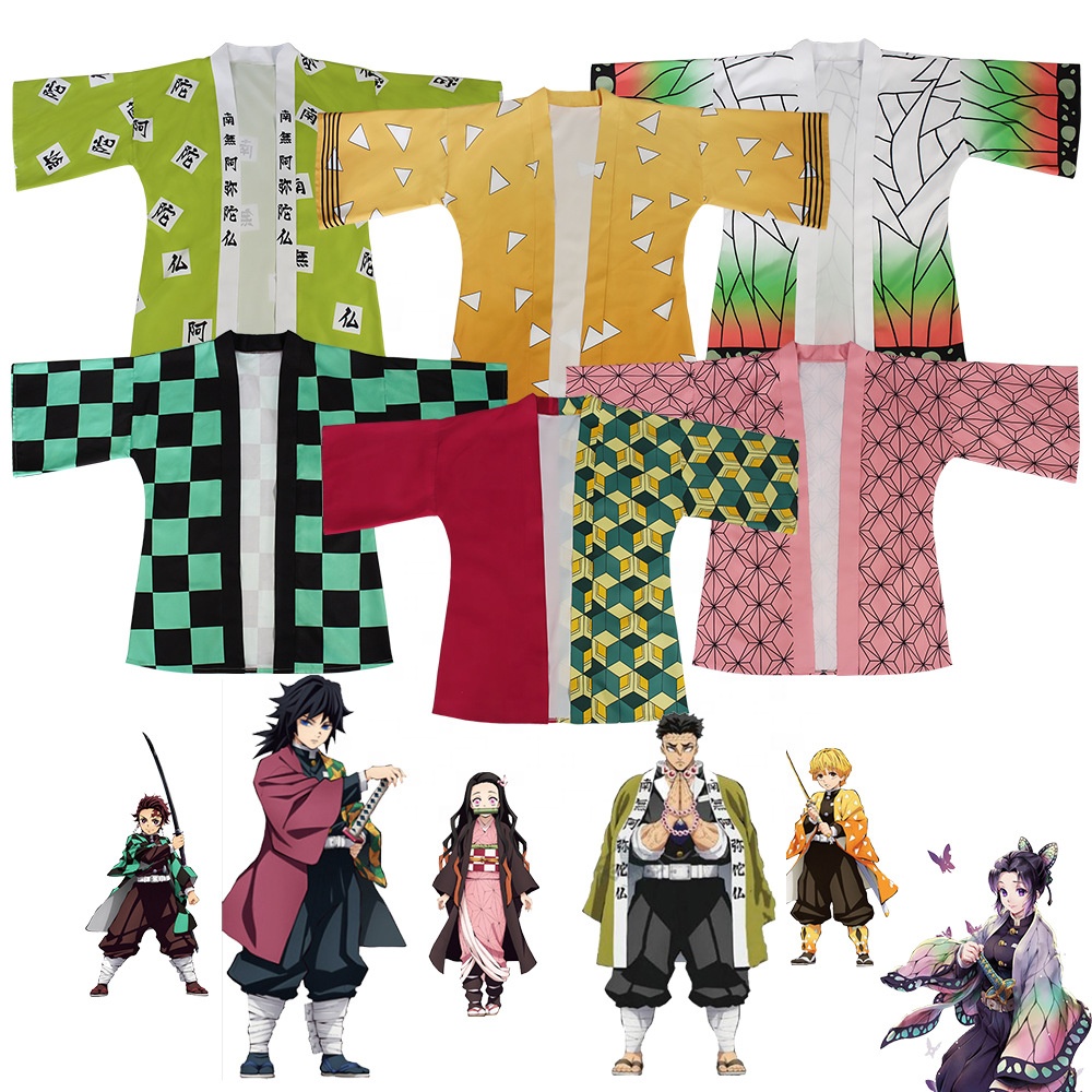 Anime Demon Slayer Blade Peripheral Haori Kimono Coat Cloak Cosplay Costume Adult Child TV & Movie Costumes