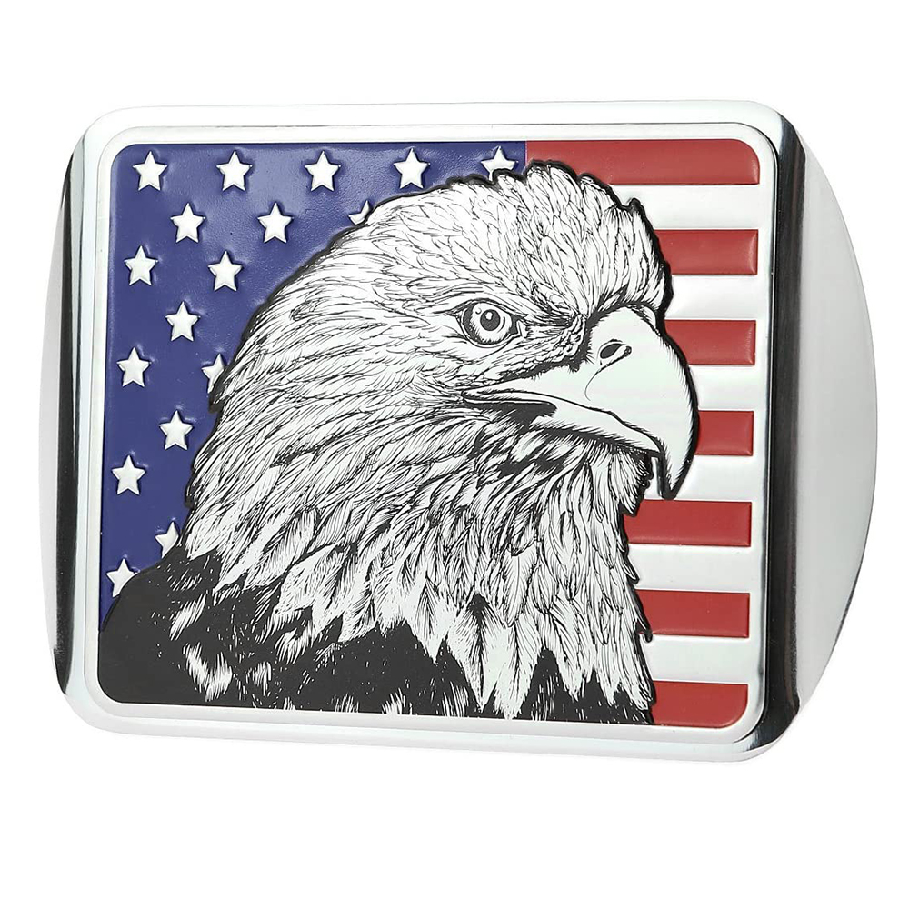 American Flag Eagle Metal Flag Emblem 3*4 inch Trailer Hitch Cover American Flag Hitch Cover Fits 2" Receivers
