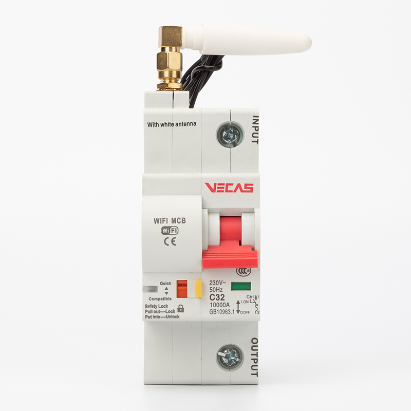 Миниатюрный автоматический выключатель VECAS, 1 полюс, Wi-Fi, MCB и RCBO, смарт-управление мобильным телефоном, GB10963.1 CE