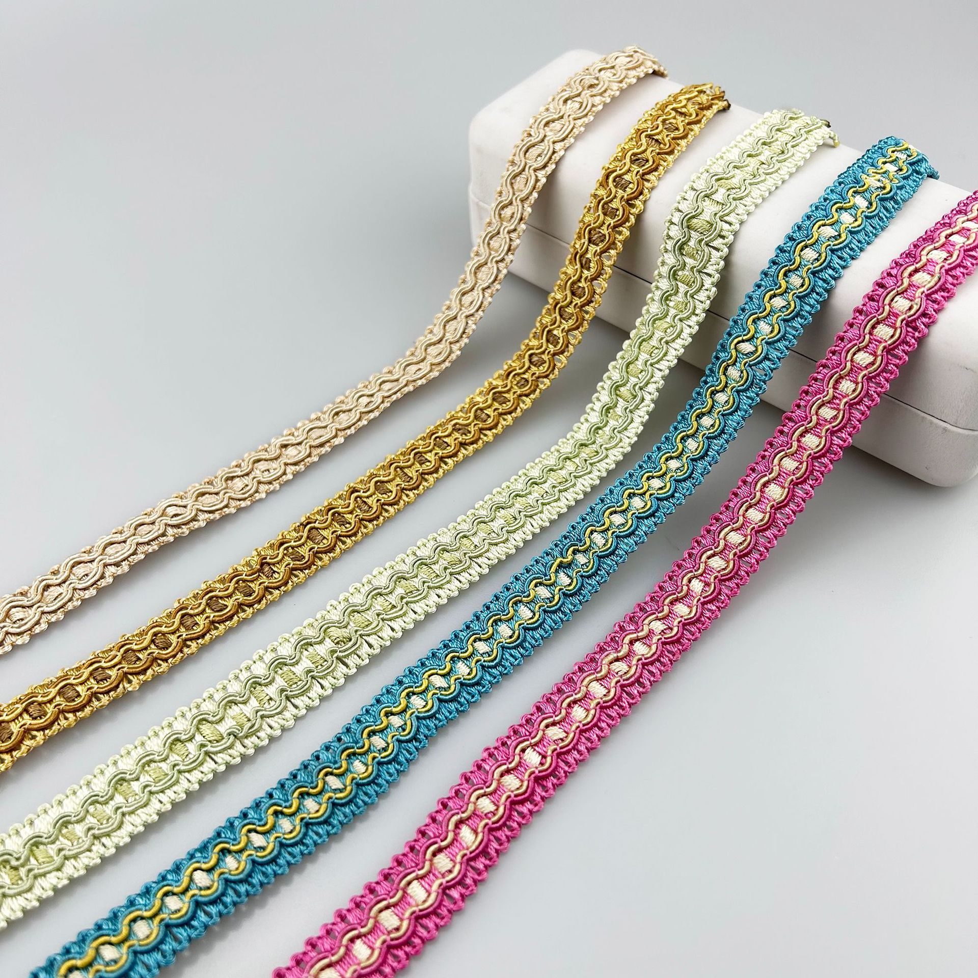 Home Textile Curtain Accessories Cheap Price DIY Simple 1.6CM Pillow Curtain Polyester Fringe Trim Tapes For Home Decoration