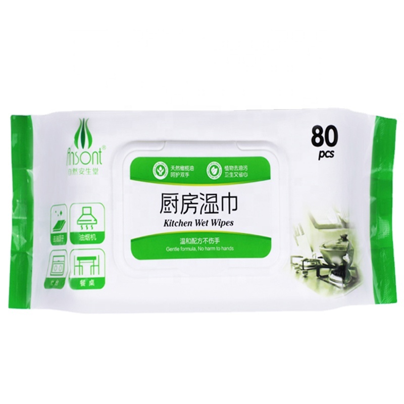OEM Lemon Scent Kitchen Wet Wipes Cleaning Wipes
