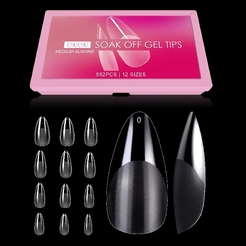Soft gel gelly tips jelly material 552pcs 12 sizes per box false nail tips