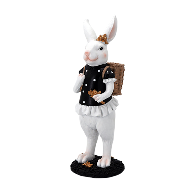 New style resin office decoration easter basket bunny for sale