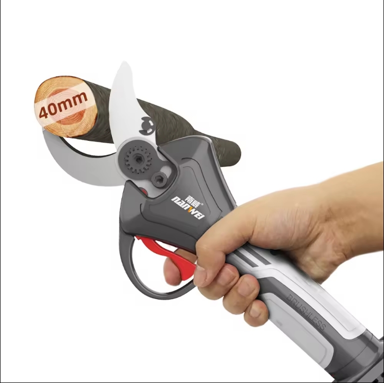 NANWEI professional garden power tools electric pruner scissor cordless pruning shears Tree Cutter lithium bettery