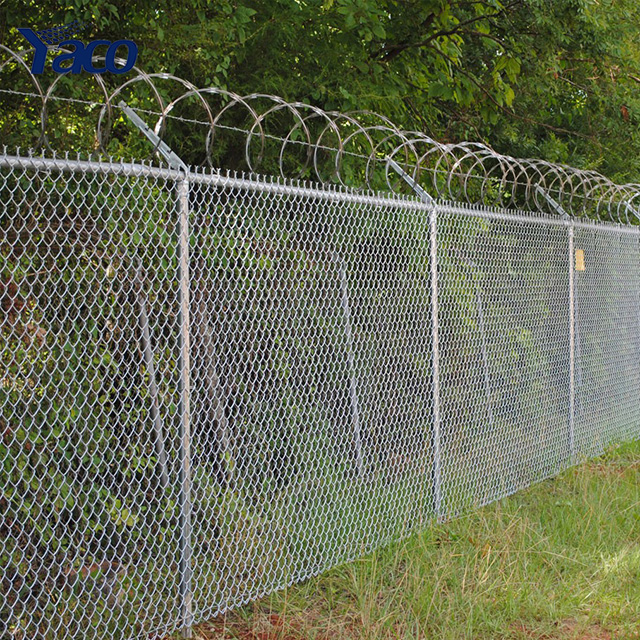 Wholesale 2m 8ft 3m airport fence safety area chain link fence temp fence australia top with barbed wire