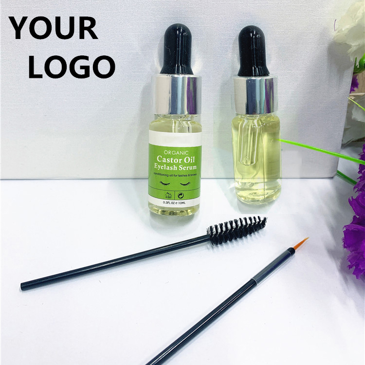 Private Label Pure Organic Castor Oil Eyebrow Hair Growth Treatment 30ml Castor Essential Oil