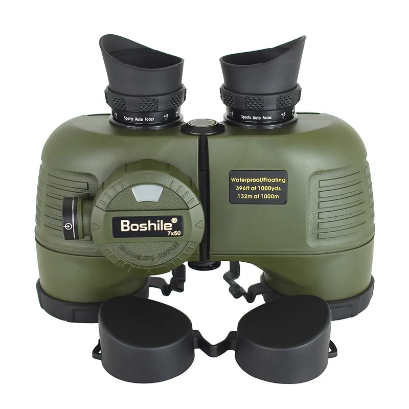 Boshile High Quality 7X50 Marine Compass Binoculars Bak4 Eyepiece Rangefinder Autofocus Professional Binoculars