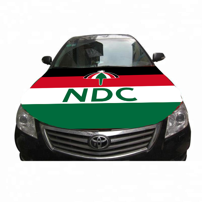 Дешевая накладка на капот автомобиля из полиэфирного волокна с принтом флага NDC Гана на выбор