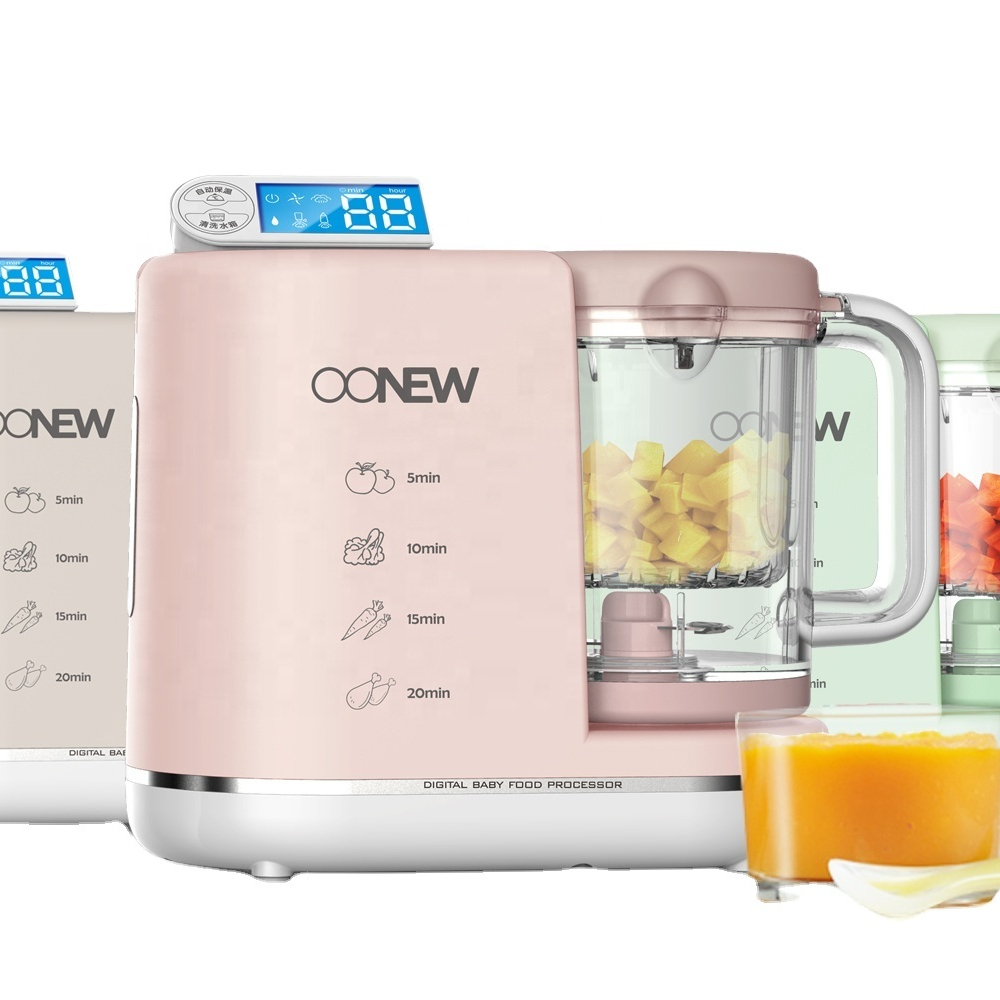 OONEW 6 in 1 multifunctional portable intelligent infant baby food processor maker blender steamer