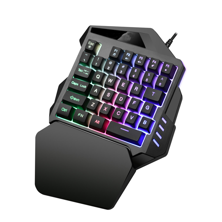 Профессиональная Механическая Проводная игровая USB клавиатура Rainbow light с одной рукой, 35 клавиш