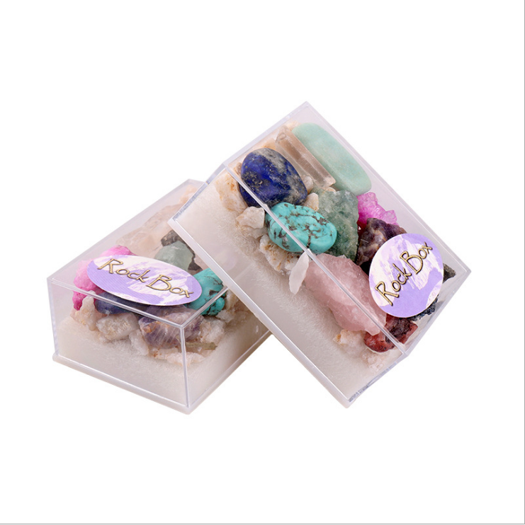 Custom crystal Stones Box Bohemian Meditation Set Crystals Healing Stones