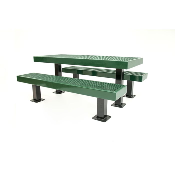 Outdoor camping chair with side table street green dining garden road furniture with two bench steel rust-proof picnic bbq table
