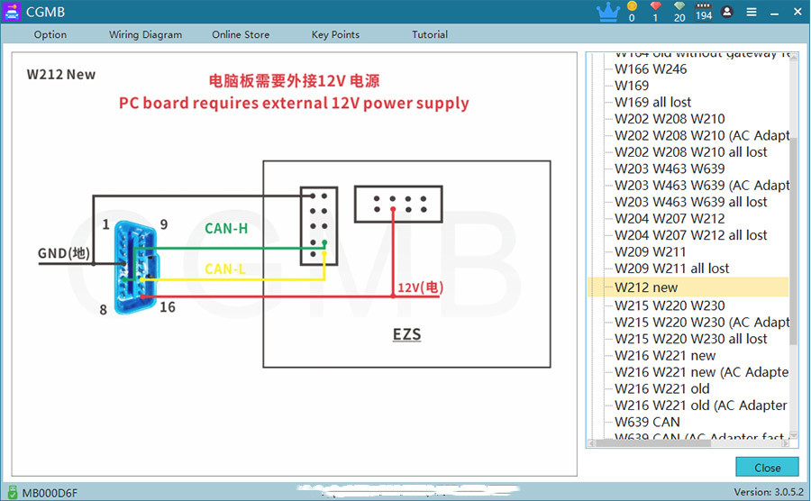 CGDI MB with Full Adapters including EIS/ELV Test Line  and ELV Adapter and ELV Simulator and AC Adapter