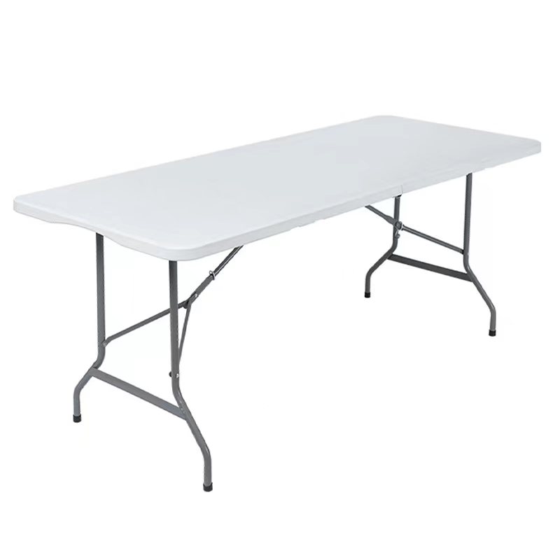 Factory Custom Outdoor Furniture Black Lightweight Rectangular Portable Folding Plastic HDPE Garden Camping Tables For Events