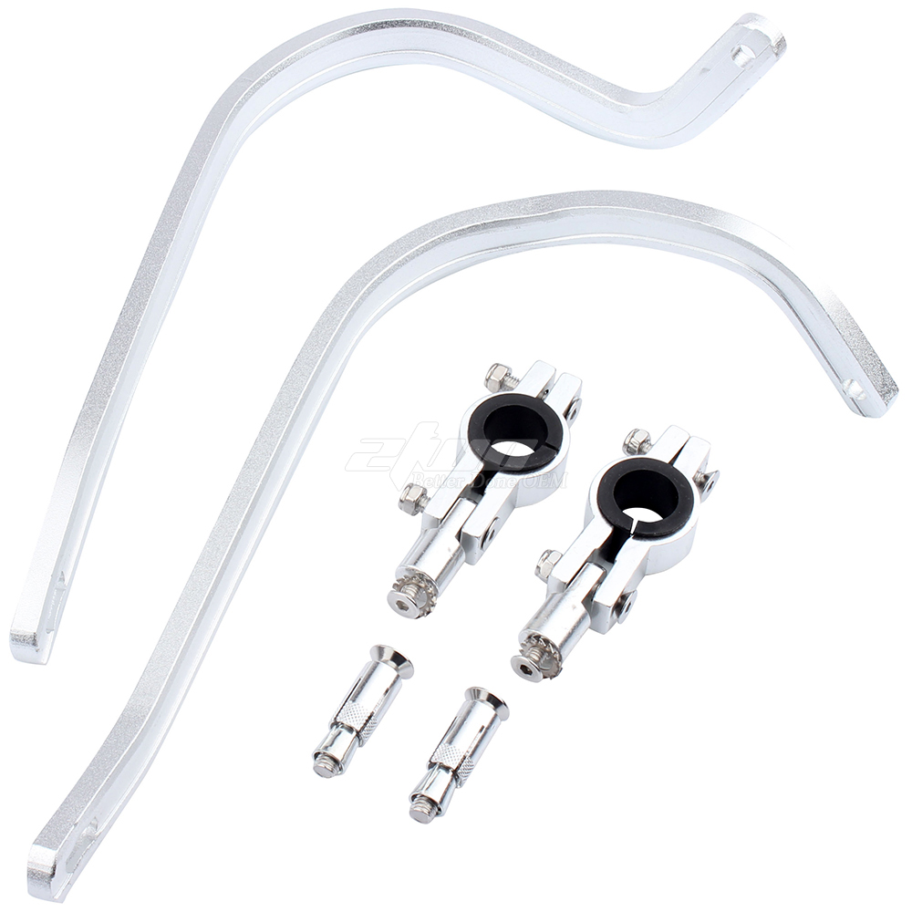 Aluminum Brush Bar Hand Guards Handguard For 1 1/8 inch OR 7/8 inch handlebar YAMAHA SUZUKI KAWASAKI Dirt Pit Bike (Silver)