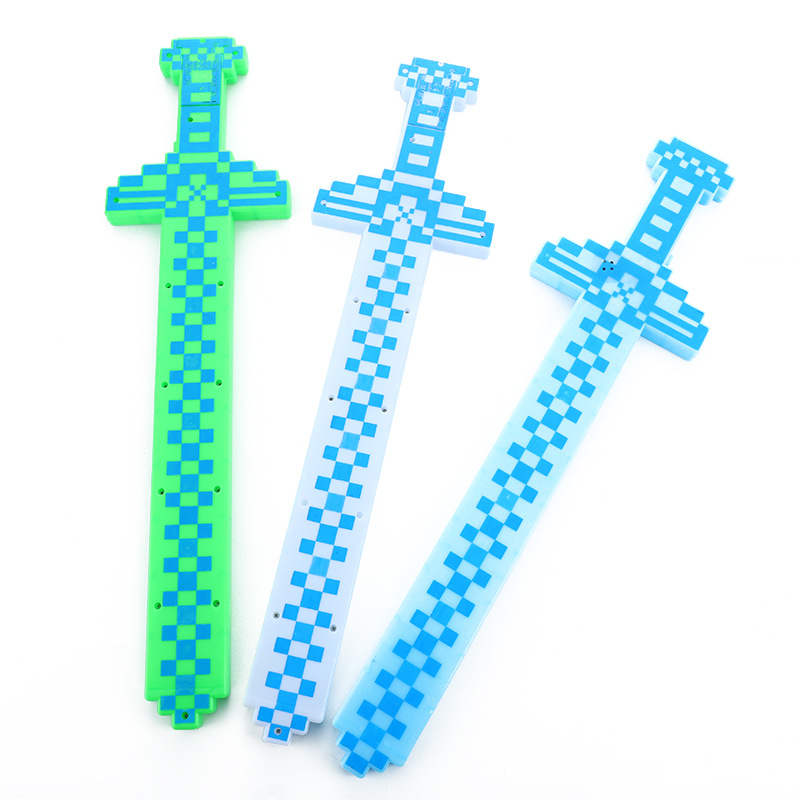 Wars Lightsaber Galaxy Light Sword Light Up Mosaic Pixel Sword with Sound Flashing Light Saber for Kids Boys