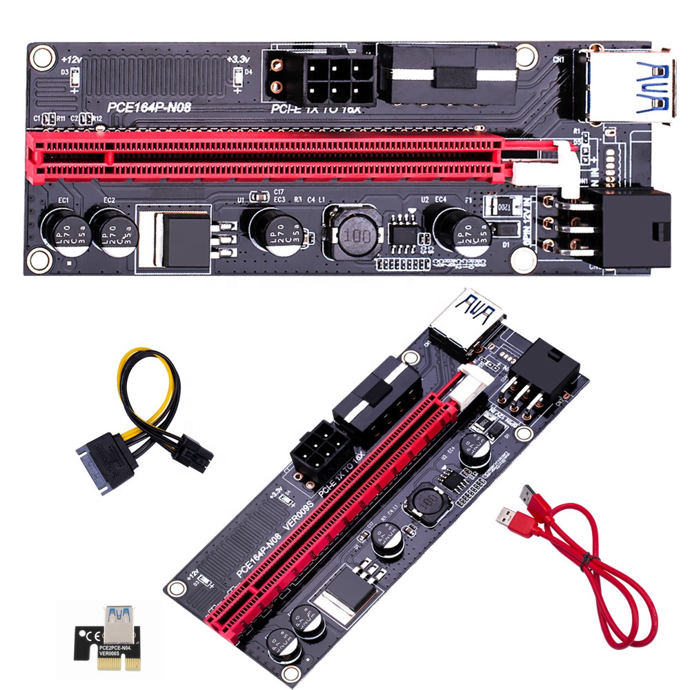 Новейший ver009 S PCI-E 1X to 16X LER Riser 009 удлинитель для карт PCI Express адаптер USB 3,0 кабель питания