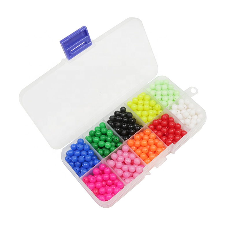Fish Bead Lure Round Beads Fishing Beads Hard Plastic Round Shaped Glow Eggs For Stream Pool Lake River Fishing Accessories