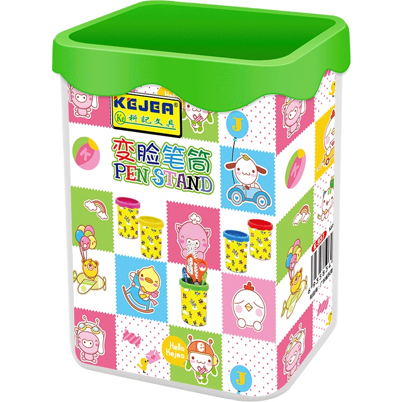Factory Direct DIY Plastic KEJEA Square Pen Holder Popular Desk Organizer