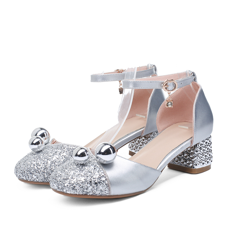 Princess shoes little girl low-heeled summer children's host shoes show runaway soft sole shoes