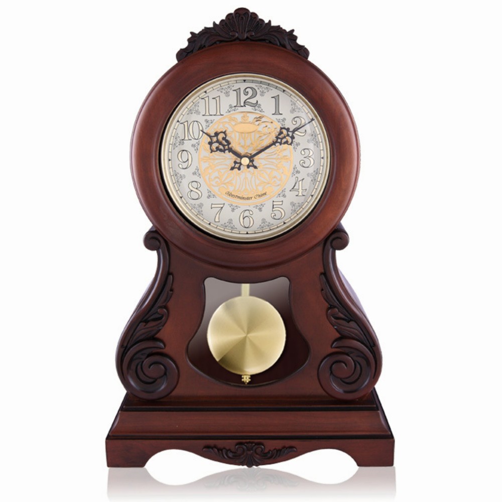 Vintage mantle clock grandfather pendulum clock floor table wooden clock