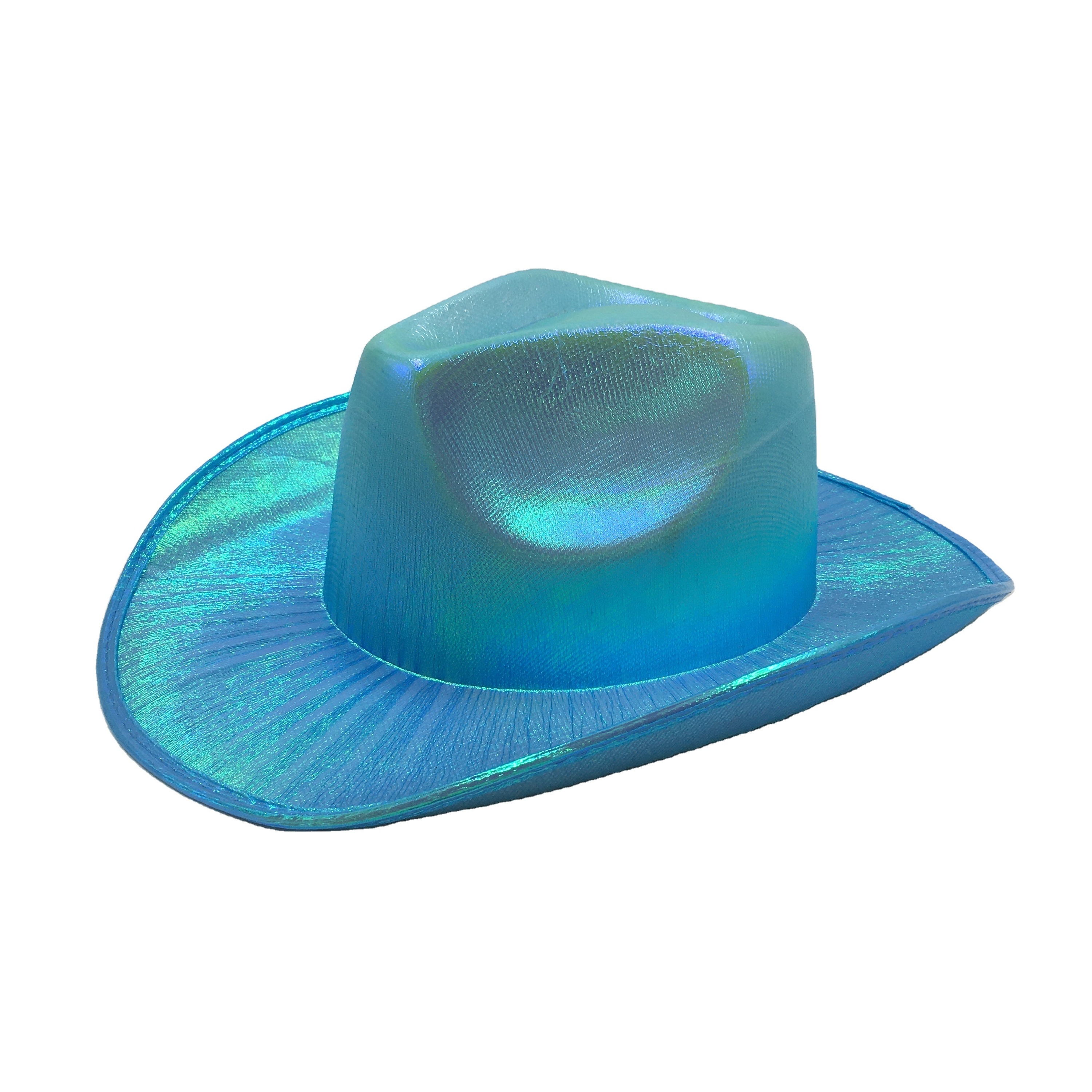 Neon Sparkly Fun Metallic Holographic Women Lady Party Cowboy Hats