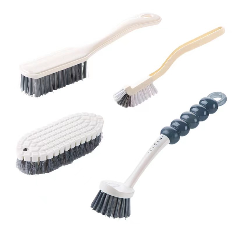 4Pcs Multipurpose Cleaning Brush Set Kitchen Cleaning Brushes Includes Grips Dish Bottle Scrub Bathroom Brush
