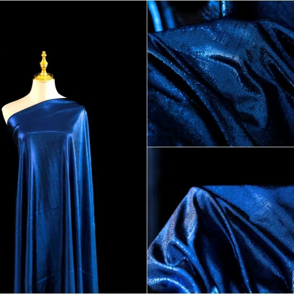 80% nylon 20% spandex mystique warp knitted fabric metallic foil printing