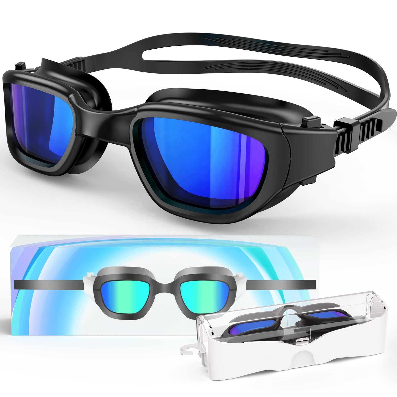 Night Vision Best Waterproof Swimming Goggles No Leaking Anti-Fog Swim Pool Goggles UV Protection Polarized Swimming Goggles