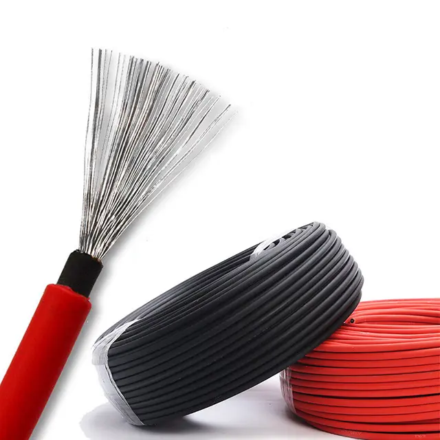 PV Cable Red Black 4mm 6mm 8mm 10mm 1000V 1500V Dc Solar Pv Cable Solar Panel Wire Cable