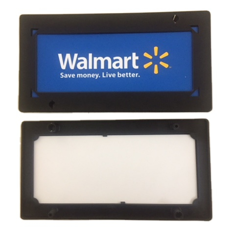 W9.5 x H4 небольшой размер Walmart корзина двухсторонние пластиковые рекламные защелкивающиеся рамки, супермаркет вывеска, каркасы