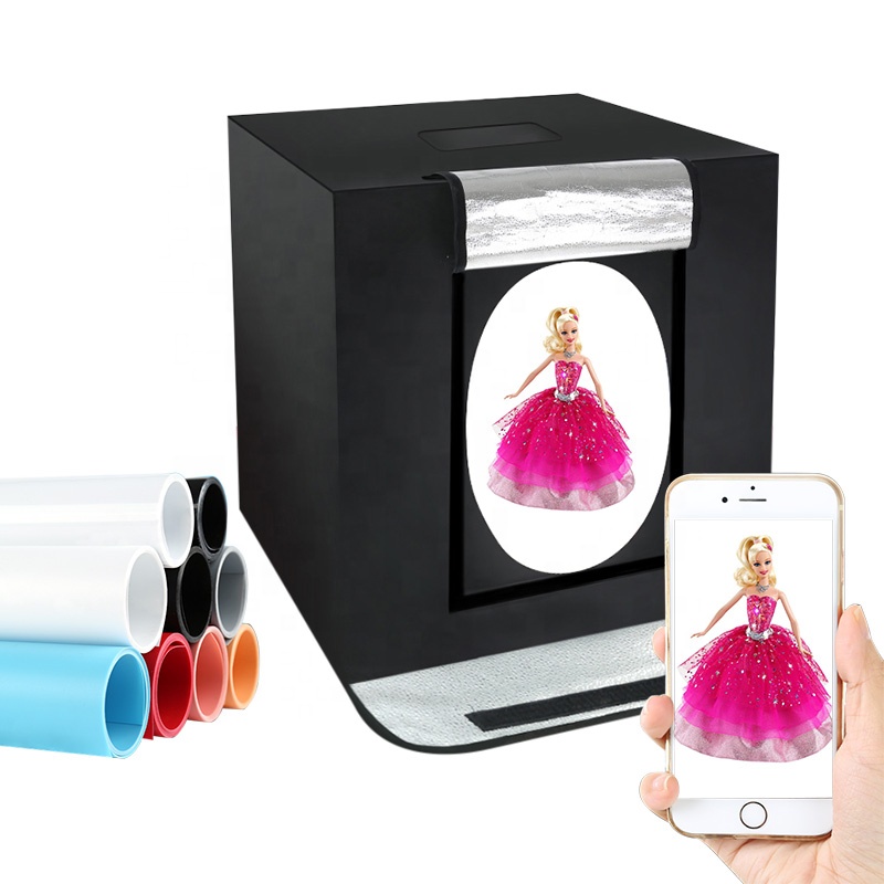 Портативный складной светодиодный фотобокс Artsonlite VB60 60 см с дистанционным управлением для профессиональной фотосъемки