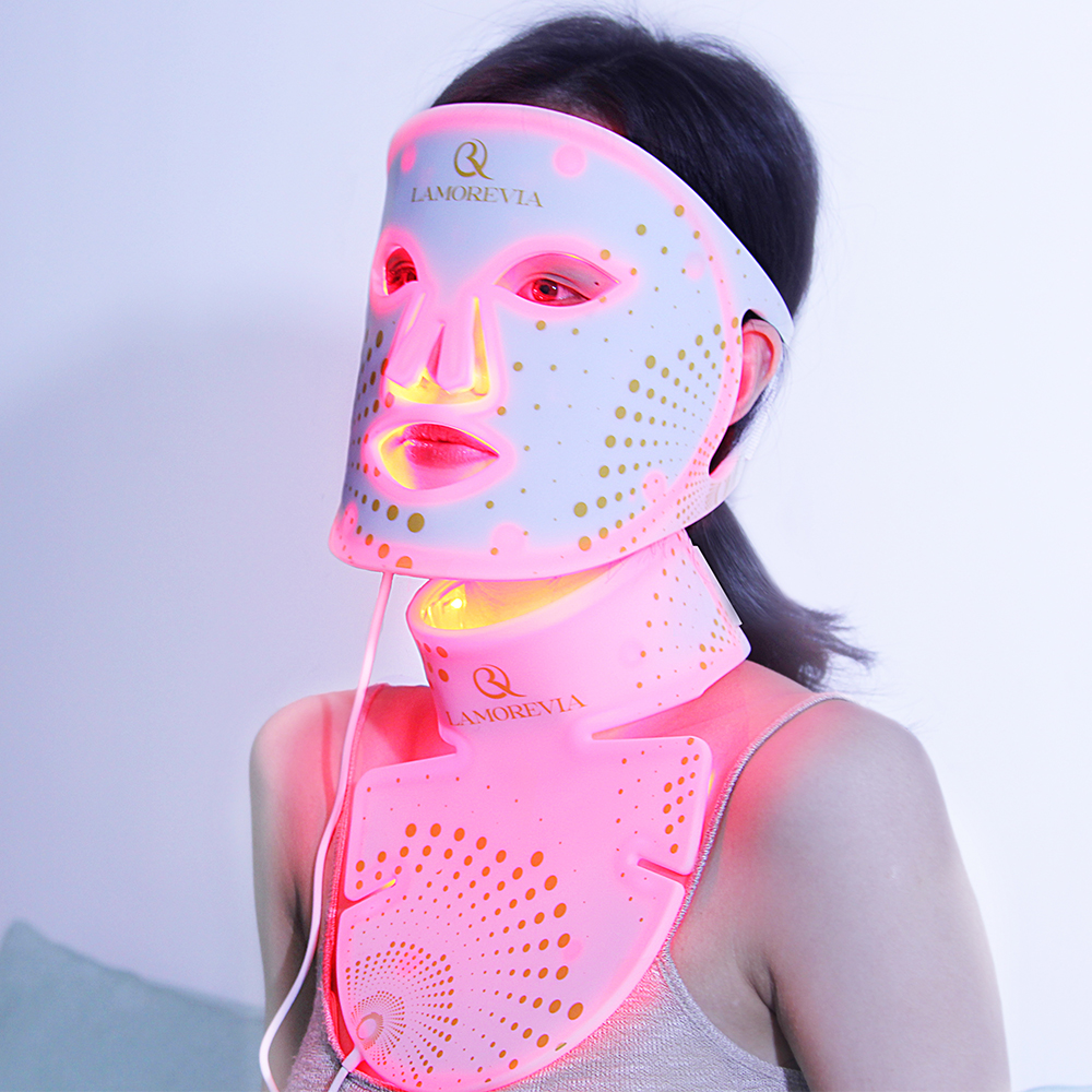 LAMOREVIA Rechargeable & Bendable Silicone Led Photon Care Mask Repair acne print whitening and rejuvenation artifact