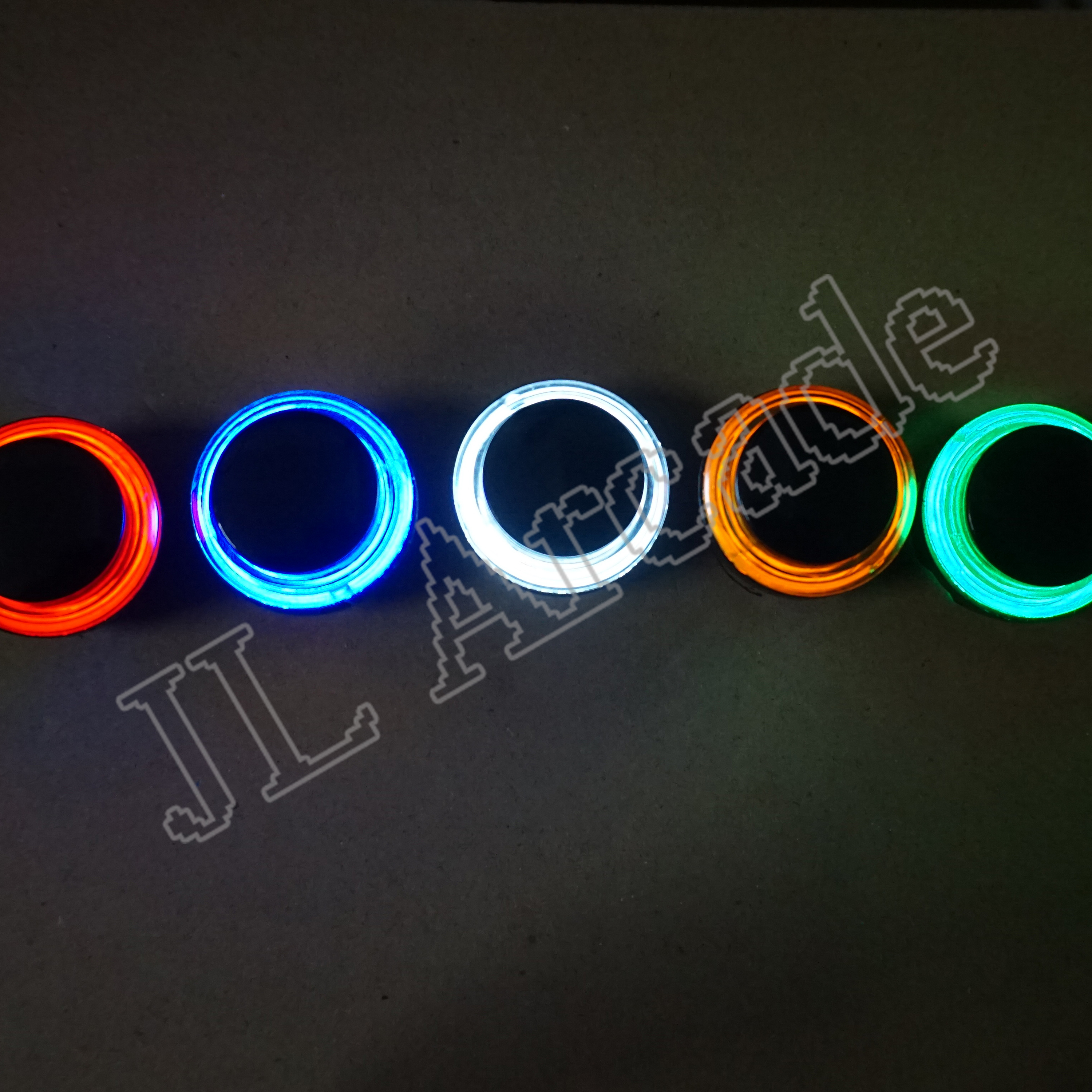 100pcs 28mm Transparent push Button Black Cover with 12V/ 5V LED Microswitch for Arcade Fighting Video Games Machine Pandora box