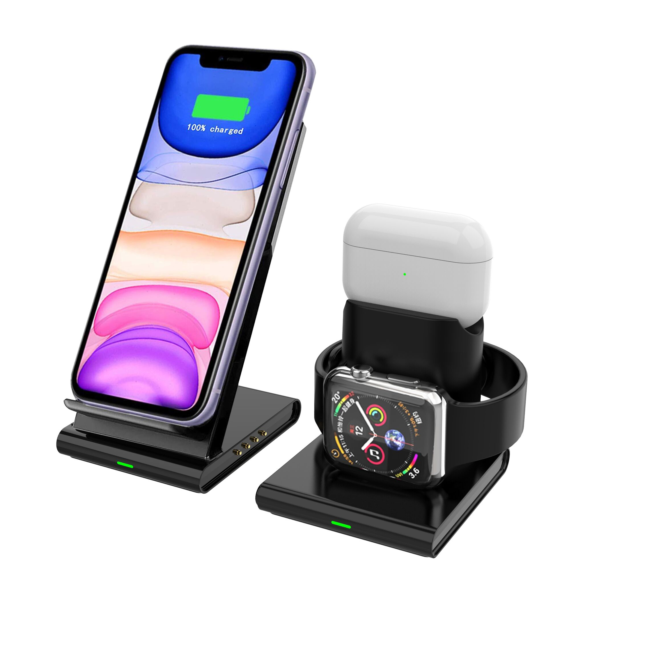 Для Apple Зарядка 3 в 1 Подставка для зарядки Беспроводная зарядка часы быстрое зарядное устройство для iPhone qi Беспроводное зарядное устройство