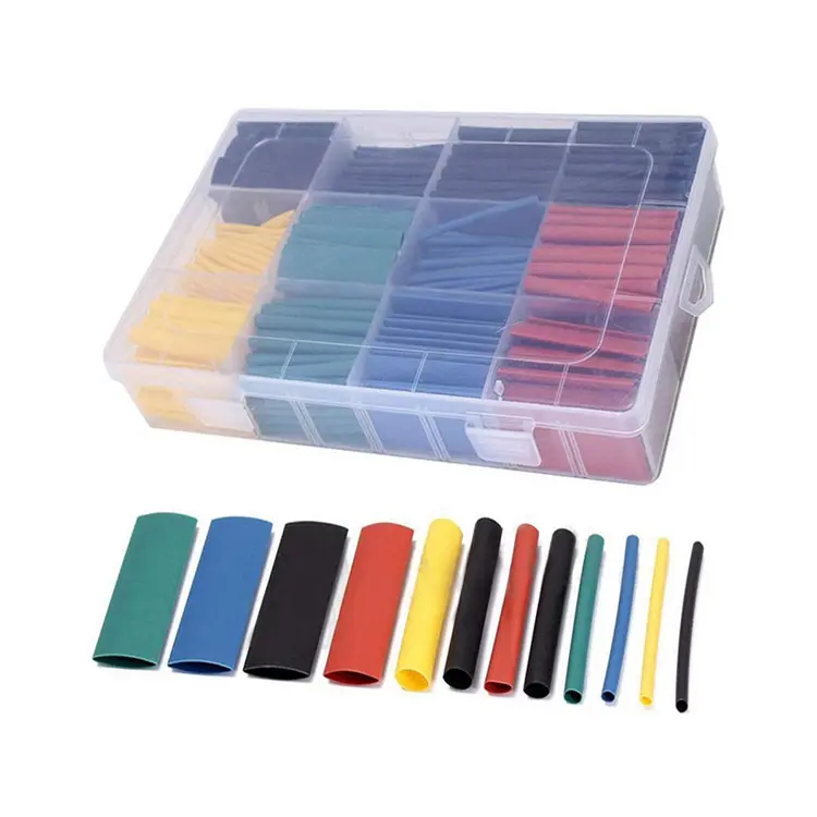 530 pcs 2:1 Heat Shrink Tube 5 Colors 8 Sizes Tubing Set Combo Assorted Sleeving Wrap Cable Wire Kit for DIY