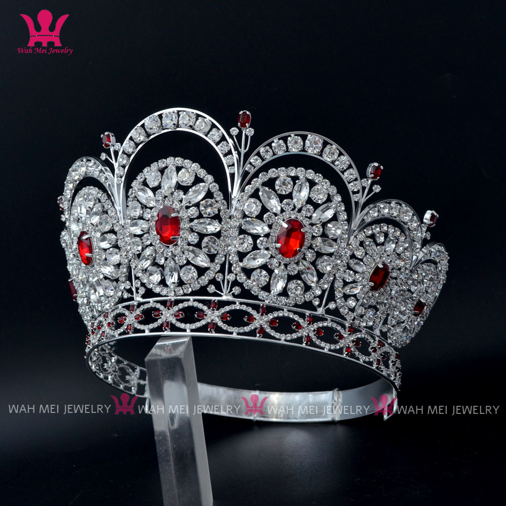 MO249 Miss Universe Алмазная тиара красный камень регулируемая повязка на голову 2009 Мисс Вселенная корона для конкурса