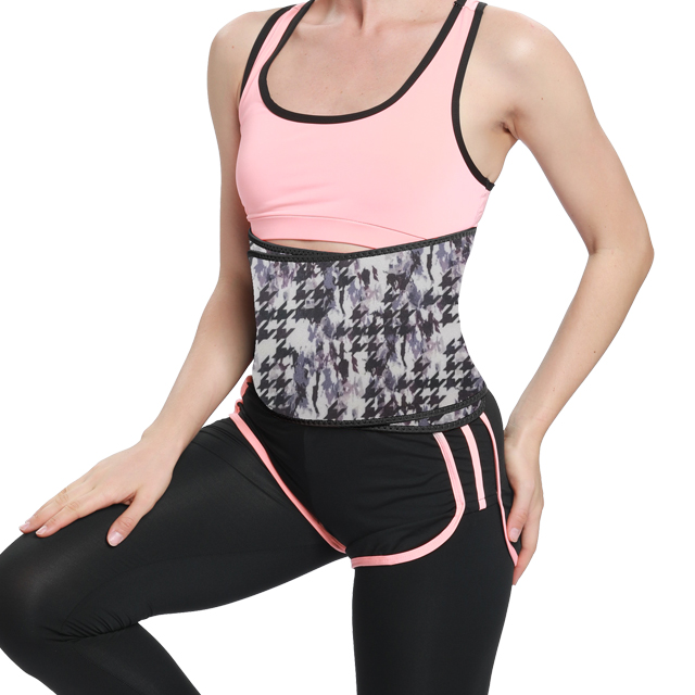Thermal Sublimation Fat Burning Thin Waist Support Embossed Neoprene Abdomen Sports Belt Tummy Waist Trainer