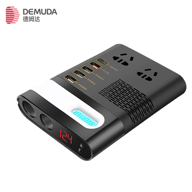 Порты USB qc3.0 dc В ac lcd дисплей черный 12v 24v 220V 200W Автомобильный инвертор