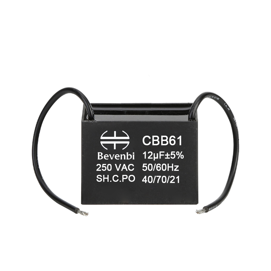 Черный пластиковый квадратный тип 12 мкФ 400v 450V CBB61 потолочный вентилятор конденсатор 250 ~ 450V 1,0 ~ 18 мкФ