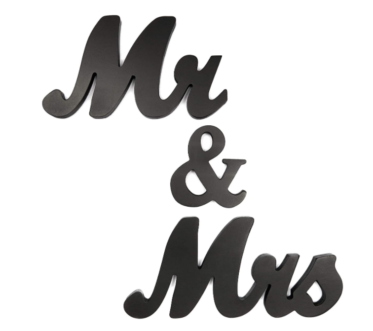 Свадебные украшения, черный МДФ, деревянный знак Mr и Mrs для свадебного стола