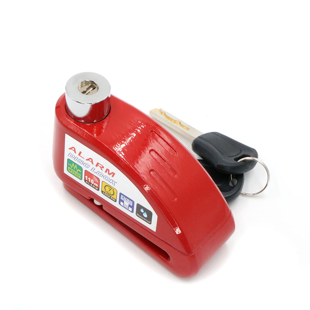 Motorcycle Alarm Padlock Disc Brake Lock with 110db Alarm Sound for Motorcycles Bicycles