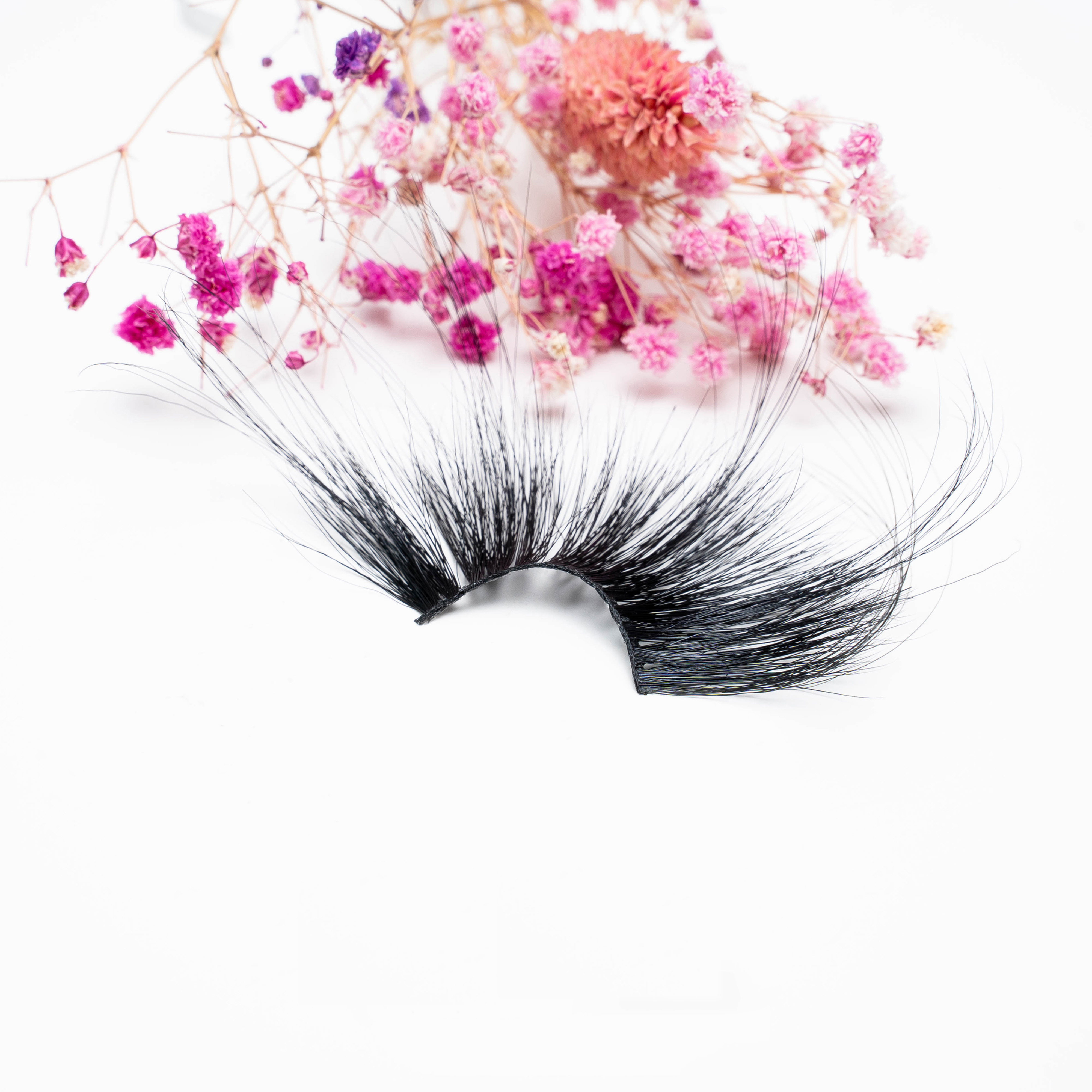 handmade black band soft 70mm long whispy mink eyelashes