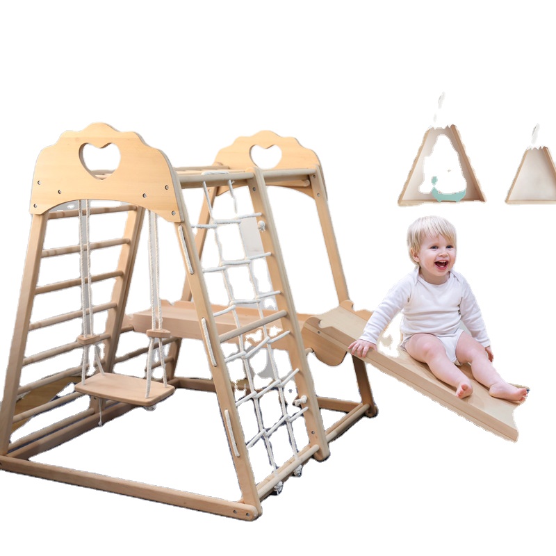 Climbing Frame Wooden Ladders Toys Climb Game Indoor Climbing Arch and Ramp Frame For Children Playground