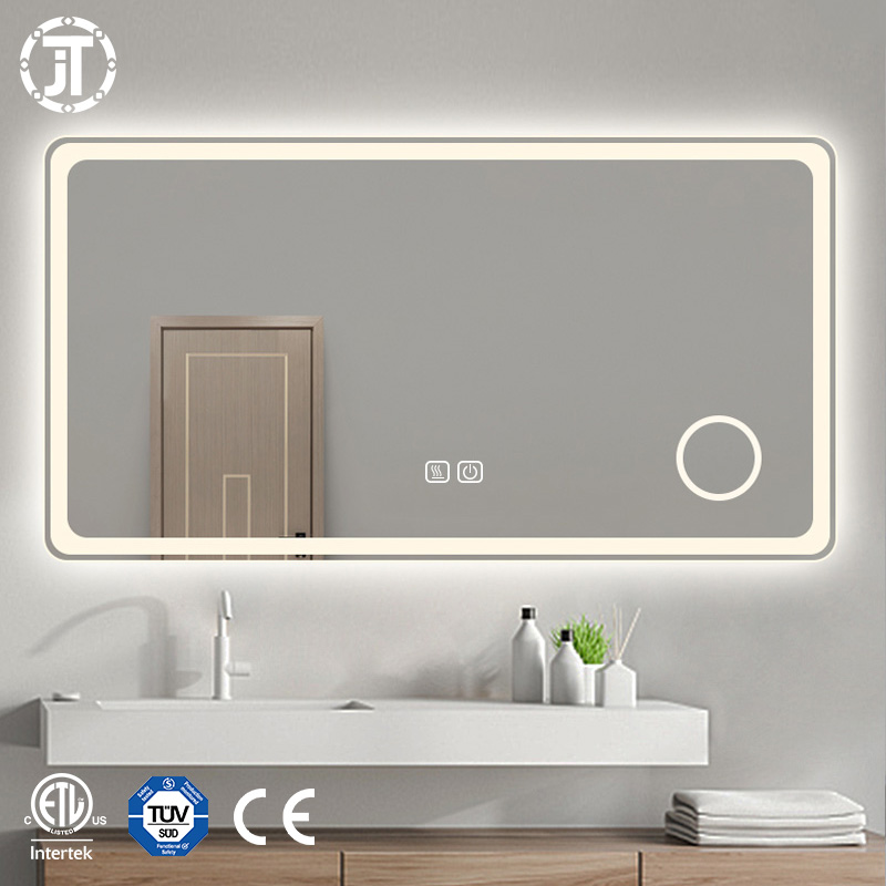 2021 заводская цена Безрамное Зеркало для ванной комнаты с подсветкой Smart LED Custom